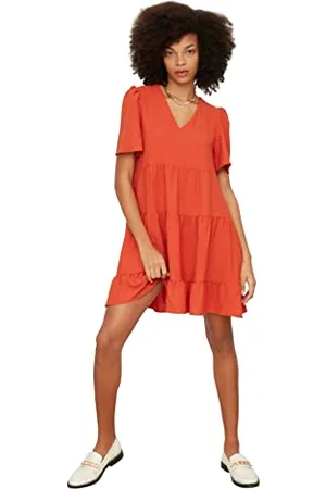 Trendyol Regular Fit Woven Dress Women Mini Shift Abito in Tessuto dalla vestibilità Regolare, , 70 Donna