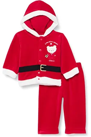 chicco Outfit Di Natale In Ciniglia, Completo Con Cardigan E Pantaloni Lunghi Unisex - Bimbi 0-24, (1), 3 mesi