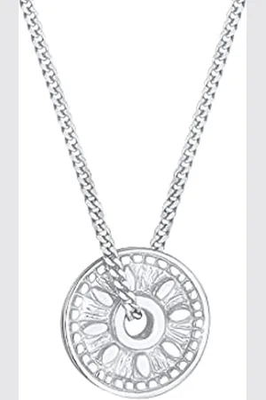 Elli Collana Donna Moneta Ciondolo Sun Antique Vintage Trend in 925 Sterling Silver