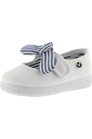 victoria Ballerine Unisex Ojalá Tela & Strappo & Fiocco A Righe 105110 per Bambini Blanco 21