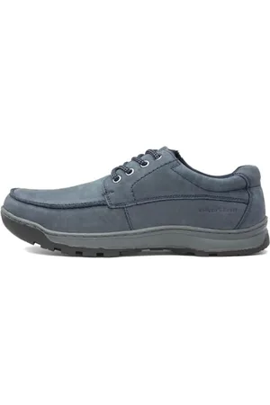 Hush Puppies Tucker, Scarpe Stringate Derby Uomo, Blu (Navy Nubuck Navy), 44.5 EU