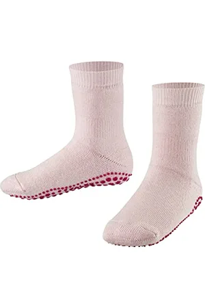 Falke Catspads K HP cotone lana con suola in gomma 1 paio, Calze da casa Unisex - Bambini, Rosa (Powder Rose 8902), 23-26