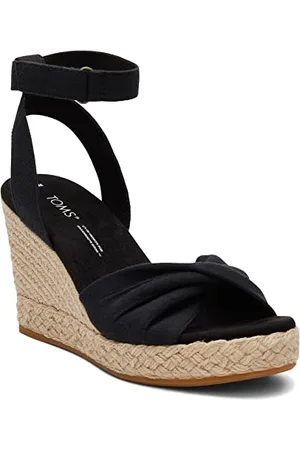 TOMS Marisela, Sandali con zeppa Donna, Black Slubby Woven (733), 43 EU