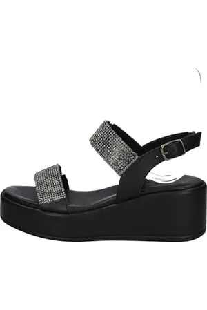 IGI&CO Donna ENGY, Sandali con Zeppa, Nero/Fume