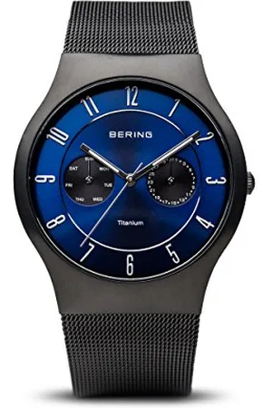 Bering Uomo Analogico Quarzo Titanium Orologio con Cinturino in Acciaio Inossidabile Cinturino e Vetro Zaffiro