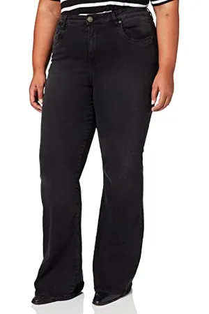 Urban classics Ladies High Waist Flared Denim Pants Jeans, , 25 Donna
