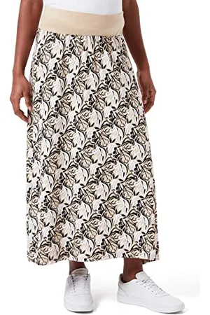 ESPRIT ESPRIT Gonna Jersey Long Under The Belly Allover Print, Gunmetal-15, 44 Donna