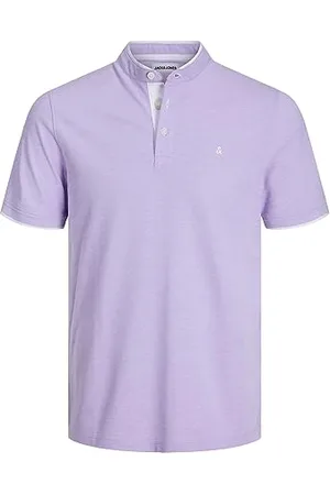 JACK & JONES JJEPAULOS MAO POLO SS NOOS, Polo, Uomo, (Purple Rose), S