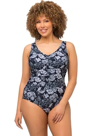 Ulla Popken Badeanzug Überschlagene Taille Costume Intero, Marina Militare, 62 Donna