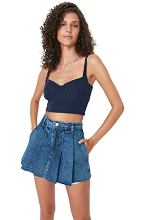 Trendyol Pantaloncini da Donna a Vita Bassa a Gamba Larga, , 12