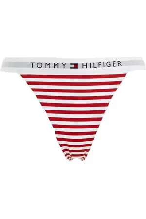 Tommy Hilfiger Slip Bikini Donna Cheeky Bikini Sportivo, (TH Original Stripe/Primary Red), M