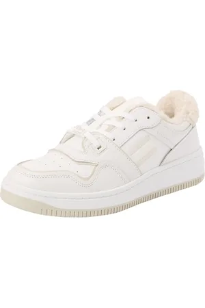 Tommy Hilfiger Donna Sneakers Court Retro Basket Foderate, Bianco (Ecru), 39