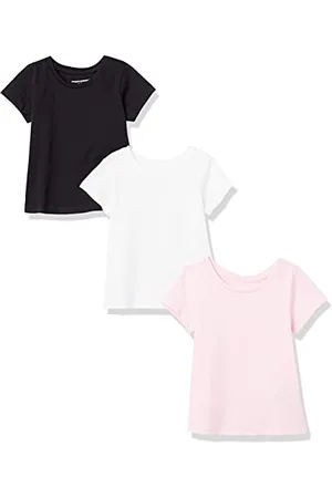 Amazon T-Shirt a Maniche Corte Bambine e Ragazze, Pacco da 3, , 5 Anni