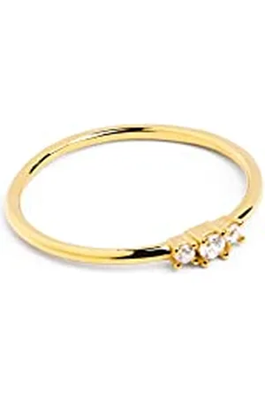 SINGULARU Anello Trini Spark. Argento Sterling 925 con Finitura Placcata 18Kt. Gioielli da Donna. Misura 10
