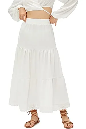 Koton Brode Detail Elastic Waist Midi Skirt Gonna, (000), M da Donna