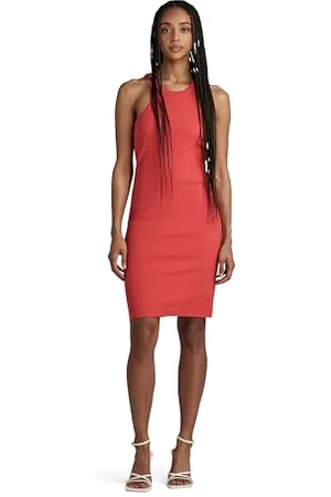 G-Star Donna Slim Ribbed Tank Dress, (finch D24485-D289-5789), XL