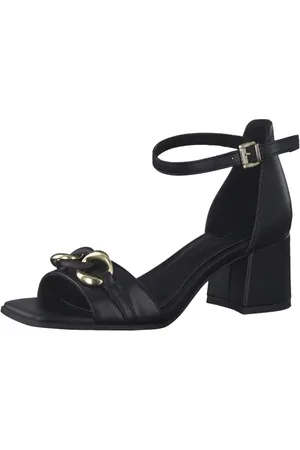 Marco Tozzi Damen 2-2-28317-20, Sandali con Tacco Donna, Colore: Nero e Oro, 38 EU