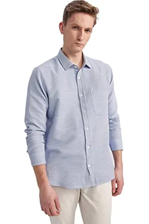 DeFacto Z6128AZ, Camicia a Tunica, Uomo, Indaco, XS