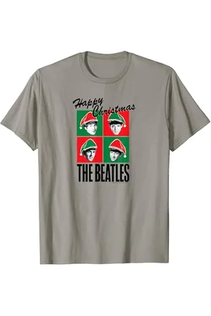 The Beatles Cappelli di Babbo Natale rosso e verde Happy Christmas Maglietta