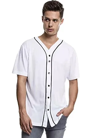 Urban classics Giacca Uomo Baseball Estiva, Cassacca da Baseball Traspirante, Giacca Sportiva con Bottoni a Pressione, Colore /nero, Taglia S