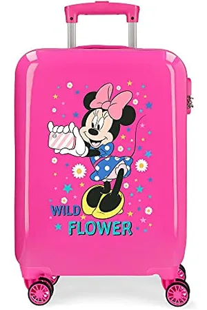 Disney Minnie Wild Flower - Valigia da cabina rosa 38 x 55 x 20 cm rigida ABS chiusura a combinazione laterale 34 2 kg 4 ruote doppie bagaglio a mano