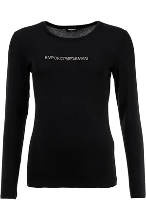 Emporio Armani Essential Studs Logo Long Sleeve T-Shirt, , S Women