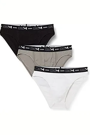 Dim Slip in Cotone Elasticizzato Traspirante Uomo x3, Nero/Grigio/Bianco, L