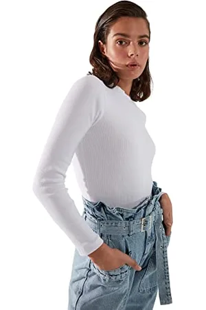 Trendyol Body Aderente da Donna in Tessuto Girocollo Camicia, , M