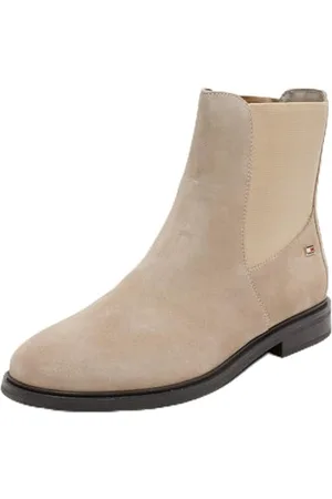 Tommy Hilfiger Donna Stivaletti Chelsea Flag Suede Piatti, , 39