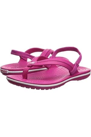 Crocs Crocband Strap Flip K Unisex - Adulto Ciabatte, Scarpe da Spiaggia e Piscina, Rosa (Candy Pink 000), 23/24 EU