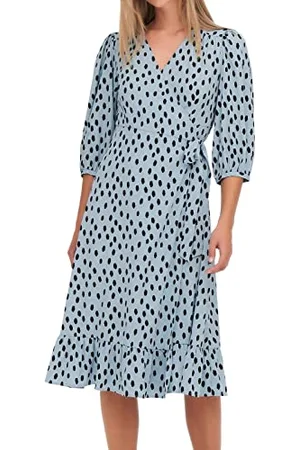 ONLY Onlmarina-Abito Midi a 3/4 Vestito, Nebbia Blu, M Donna
