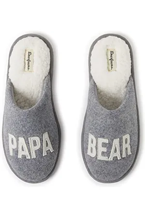 Dearfoams Pantofole da uomo Papa Bear Buffalo Plaid Clog, ., Large