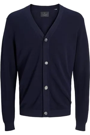 JACK & JONES Jprblacashmere Cardigan V-Neck Maglione, Blu Oltremare, S Uomo