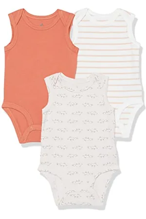 Amazon Body Senza Maniche in Jersey di Cotone Elasticizzato (precedentemente Amazon Aware) Unisex Bimbi, Pacco da 3, , 0 Mesi