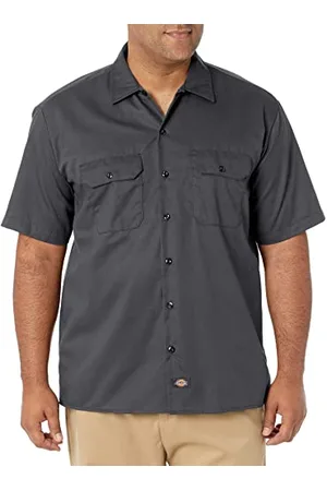 Dickies Work Shirt Short Sleeved, Camicia da lavoro Uomo, (Charcoal Grey), S
