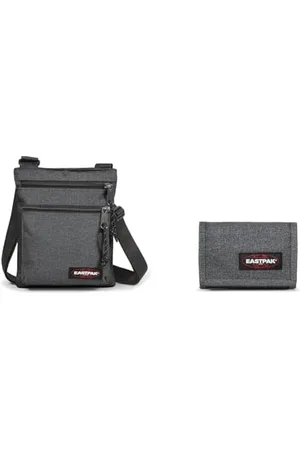 Eastpak RUSHER Borsa a Tracolla, 123 cm, 119 L, (Black Denim) & CREW SINGLE Portafoglio, 22 cm, (Black Denim)