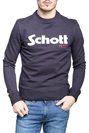 Schott NYC Swcrew Felpa, (Navy Navy), XX-Large Uomo