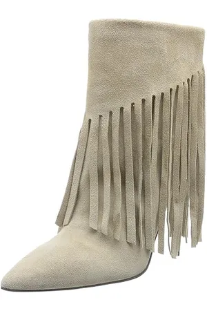 Pinko Olympe Tronchetto Suede, Stivali Western Donna, Z99_Nero Limousine, 35 EU