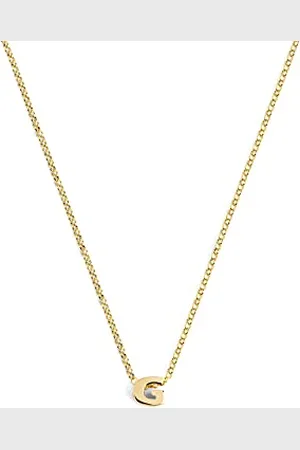 SINGULARU Collana Personalizzata Single Letter. Pendente in Argento Sterling 925 con Finitura Placcata 18Kt. Catena Taglia Unica. Gioielli da Donna. Lettera G