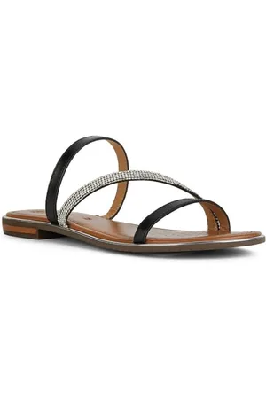 Geox D Sozy Plus A, Sandali Piatti Donna, Nero/Argento, 37.5 EU