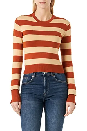 JJXX Jxvalentina LS Soft Stripe Cropped Knit Maglione, , XS Donna