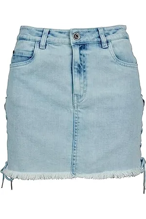 Urban classics Gonna da Donna in Denim con Pizzo, (Blue Bleached 01375), 40 (Taglia Produttore: 29)