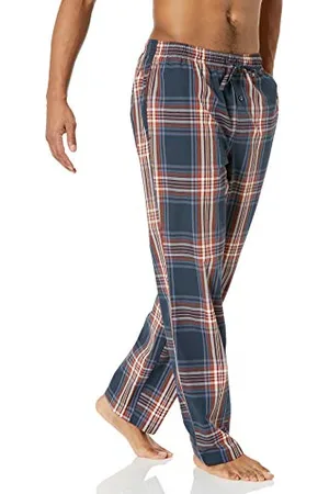 Amazon Pantaloni del Pigiama in Tessuto con Taglio Dritto Uomo, , L