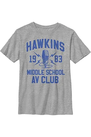 Stranger Things Hawkins Av Club Maglietta a Maniche Corte T-Shirt, , Taglia Unica Unisex-Bambini e Ragazzi