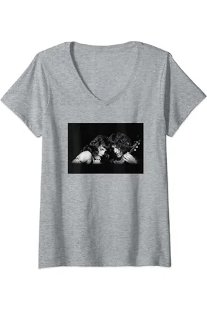 Queen Official Freddie Mercury Brian May Live Foto Maglietta con Collo a V