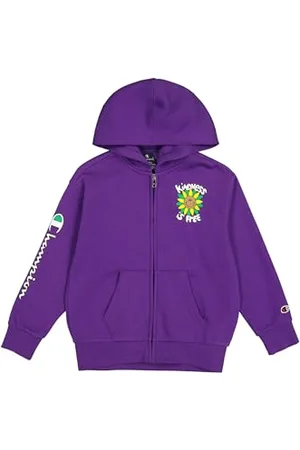 Champion Legacy Play with Graphics B (306910) -Ultra-Light Soft Compact Polyfleece Full-Zip Hooded Felpa con Cappuccio, (PRV), 11-12 Anni Bambino