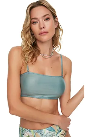 Trendyol Top Bikini Senza Spalline Effetto Pelle Opaca, , 0 Donna