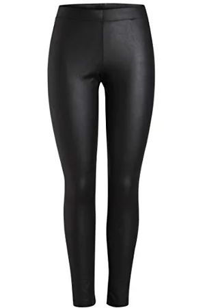 Pieces® PCNEW SHINY FLEECE LEGGINGS NOOS, leggings Donna, (Black), 36 (Taglia Produttore: S/M)