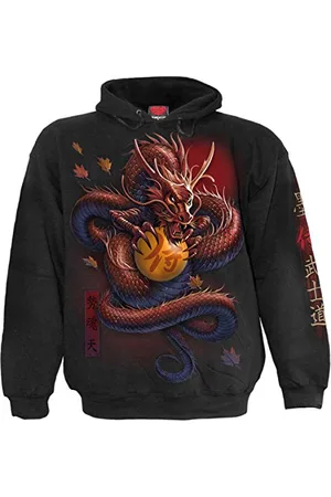 Spiral Samurai Uomo Felpa con Cappuccio S 100% Cotone Regular