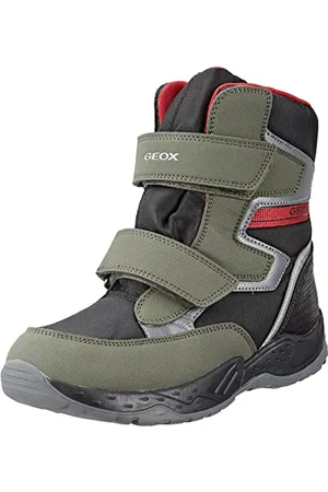 Geox J Sentiero Boy B Abx, Stivaletti Bambini e ragazzi, Verde/Rosso (Dk Green/Red), 38 EU